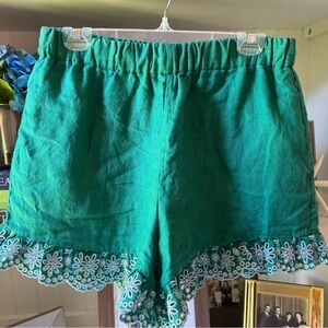 Tuckernuck  Green Scalloped Embroidered Women’s Shorts